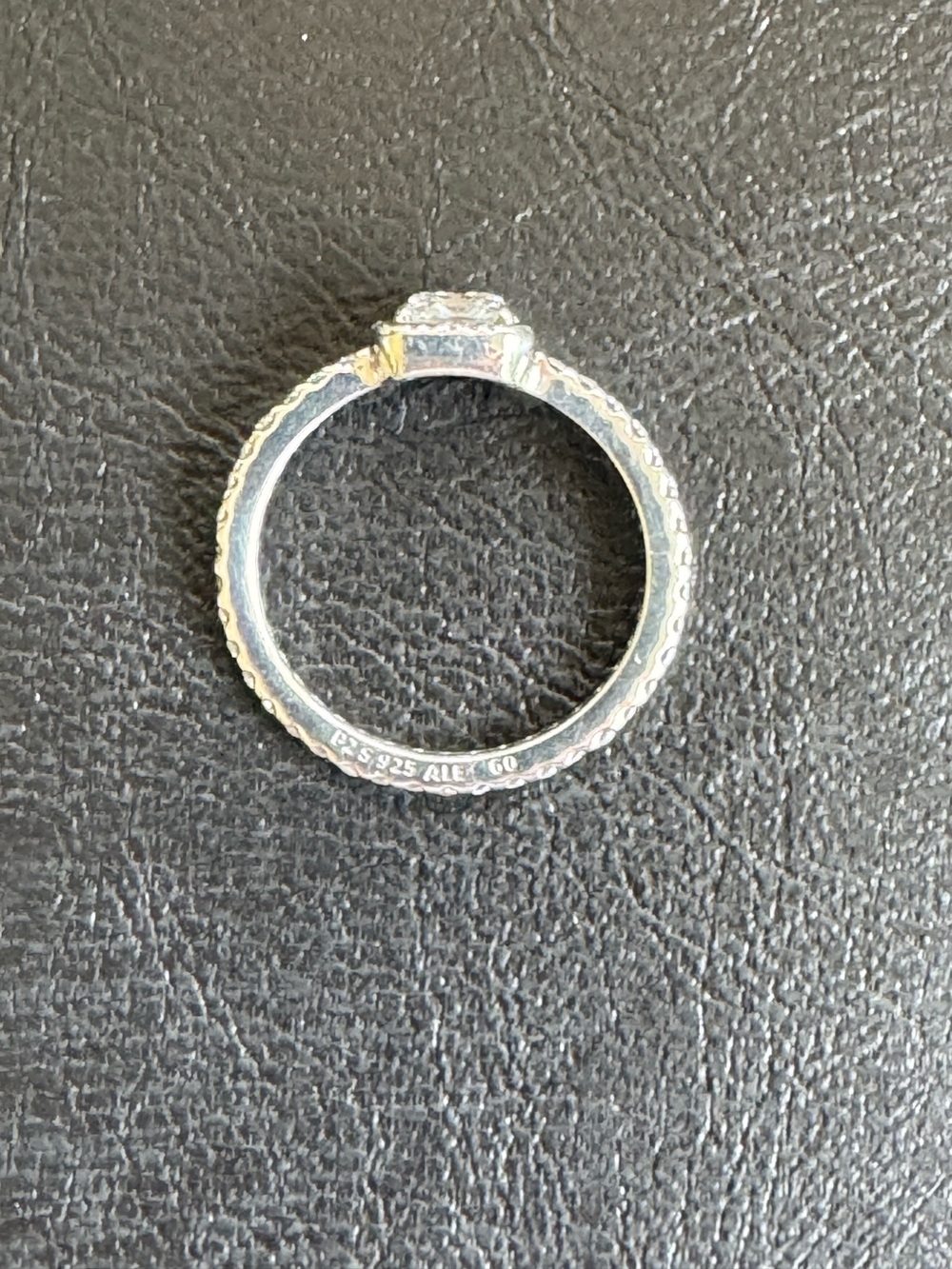 Pandora Square Sparkle Halo Ring Size 9 - Picture 3 of 8